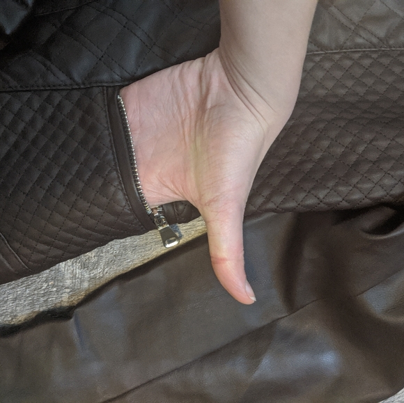 Vegan Leather Jacket - chocolate brown - Ci Sono - Picture 6 of 6